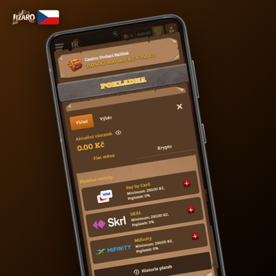 Předplacený voucher Paysafecard pro anonymní vklad v Lizaro Casino
