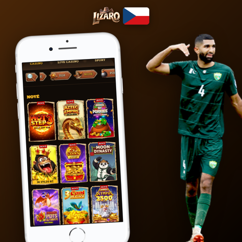 Lizaro Casino mobilní aplikace na telefonu s hrami a sportovními sázkami